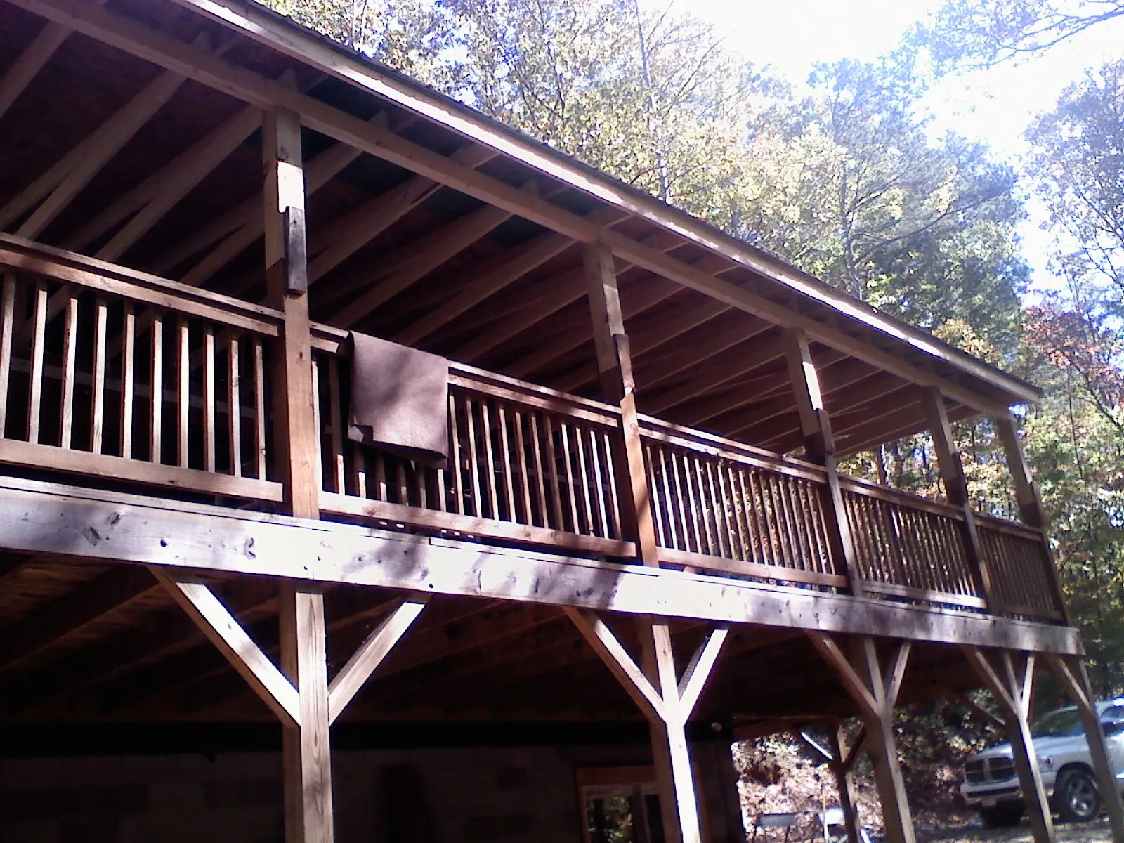 Timber framing under a new elevated porch and deck — Roof Leak Repair in Grapeville by Roofing Brothers